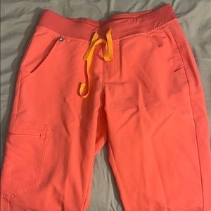 Figs neon pink Zamora joggers